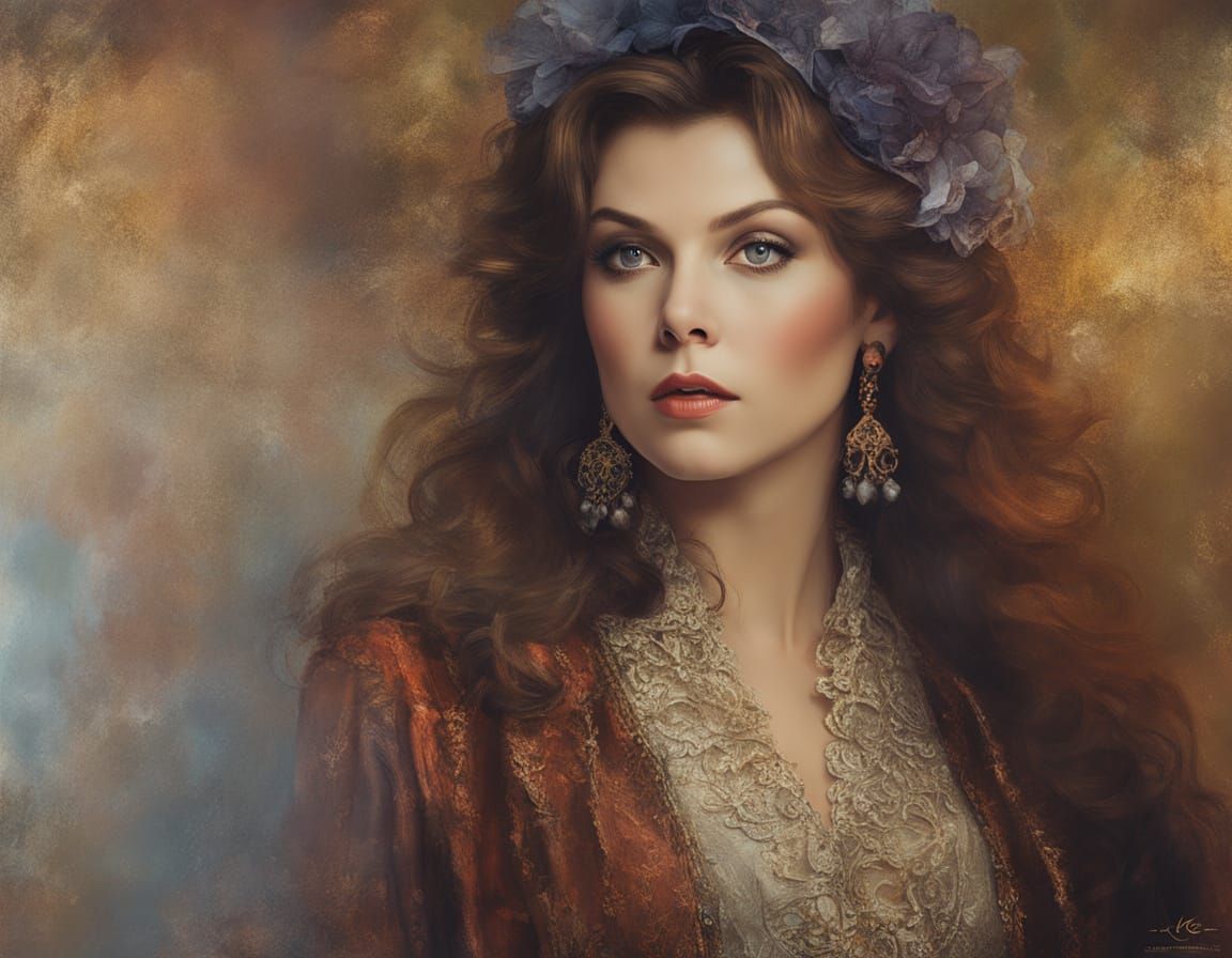 Marsha Mason 1973 Movie Poster in Chalk and Impasto Style