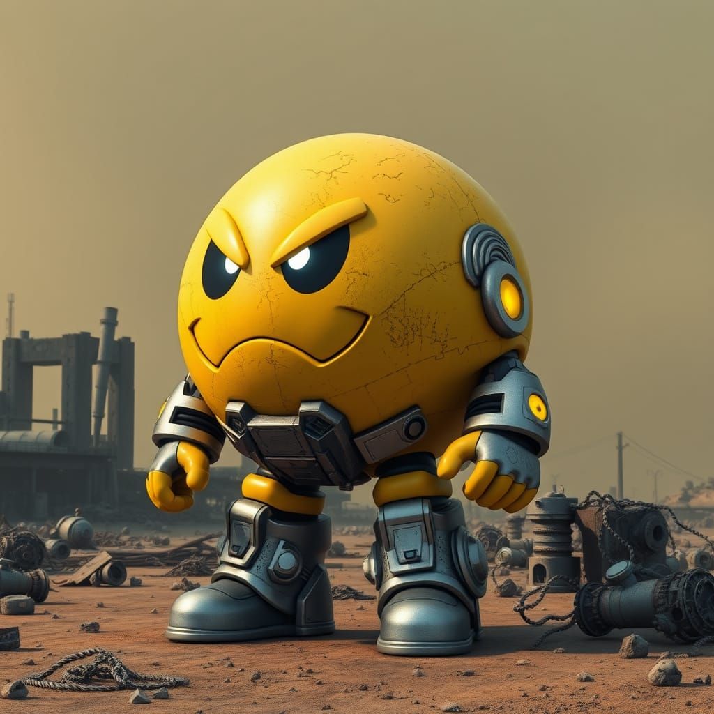 Gargantuan Pac-Man Defies Post-Apocalyptic Wasteland in Cybe...