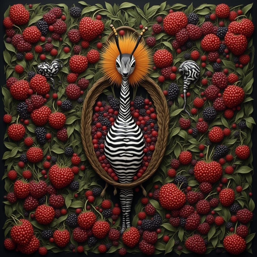 Zebra-Striped Berries in Zebrabrunk Style