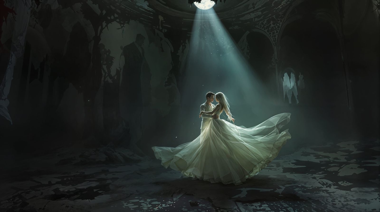 Ethereal Waltz in a Ruined Ballroom