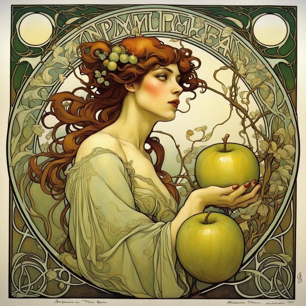 Apple Tree in Art Nouveau Tim Burton Style