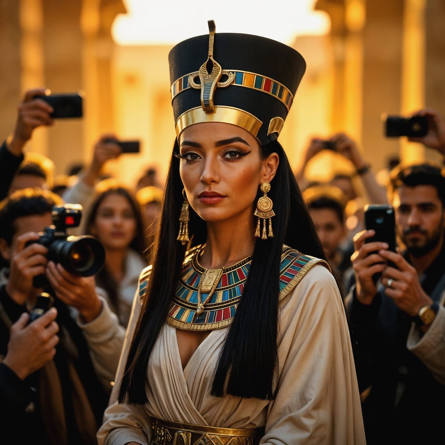 Pharaoh of Egypt Poses for Modern Paparazzi