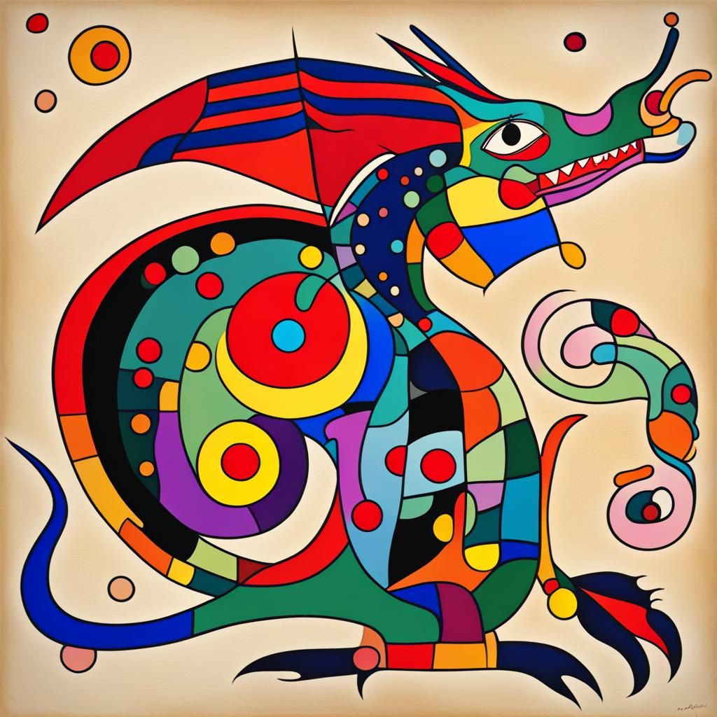 Abstract Dragon in Expressionist Style