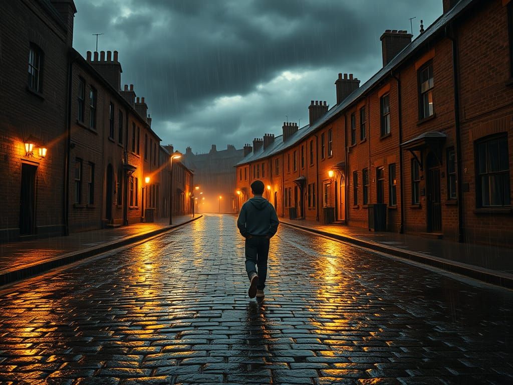 Night Rain in an Old English Town