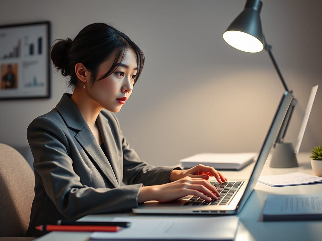 Chinese Woman in Modern Workspace