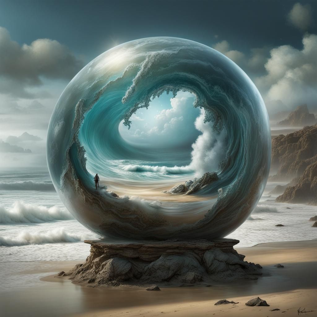 Ocean Sphere: Fantasy Beachfront in Cell-Shaded Style