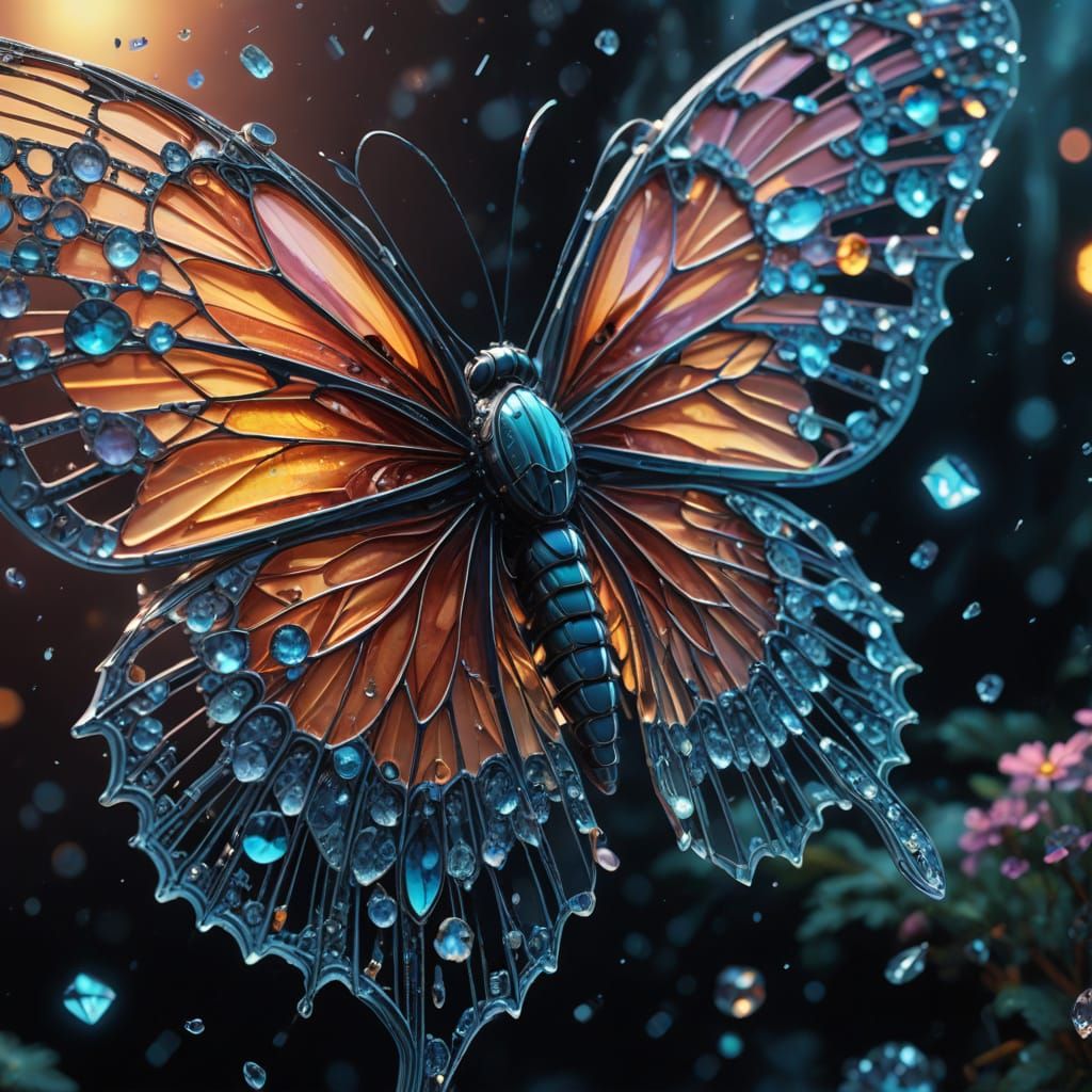 Surreal Macro Winged Beauty in Iridescent Hues