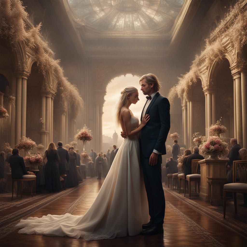Marriage Proposal Scene in Epic Digital Painting Style