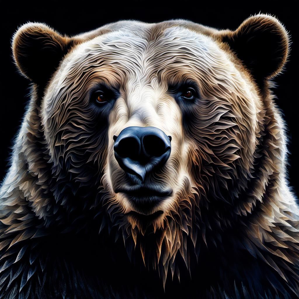 Demonic Cyborg Bear in Volcanic Hyperspace