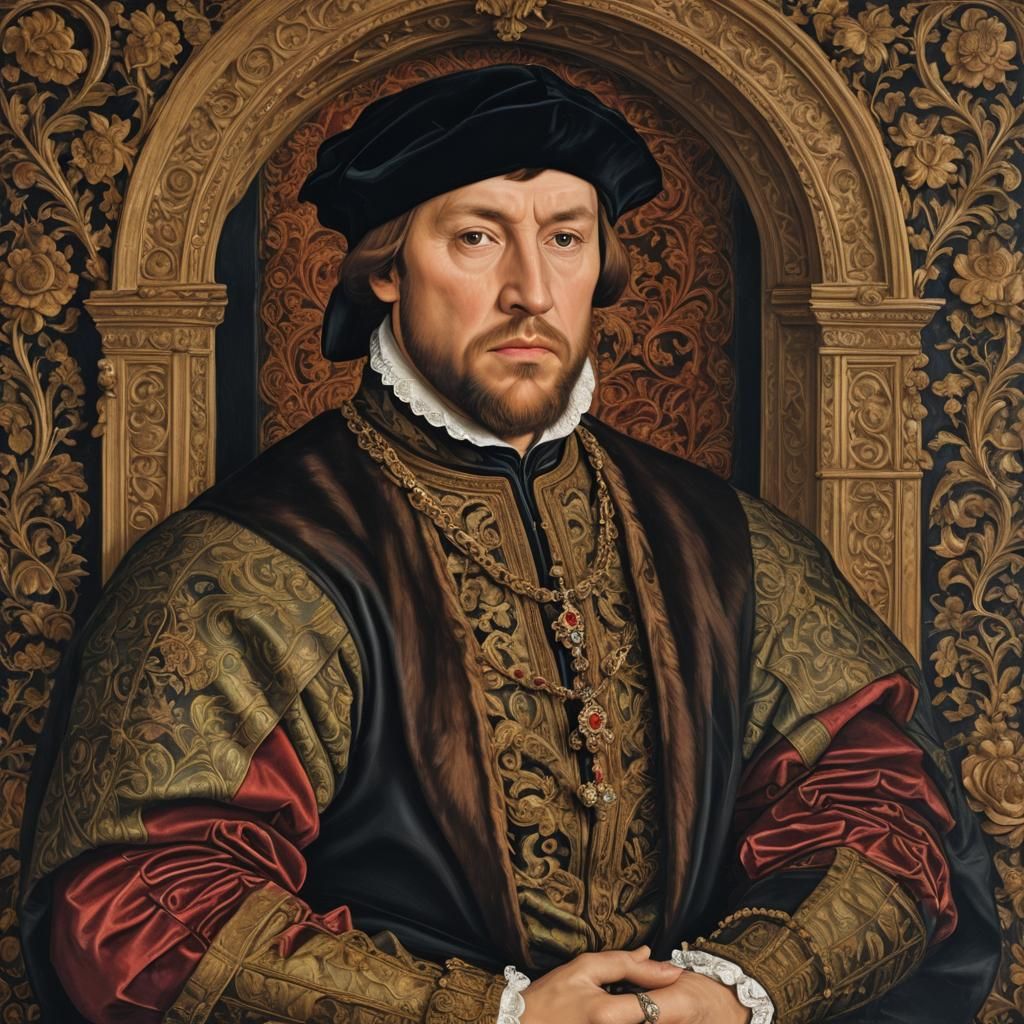 16th Century Nobleman Portrait in Holbein Style