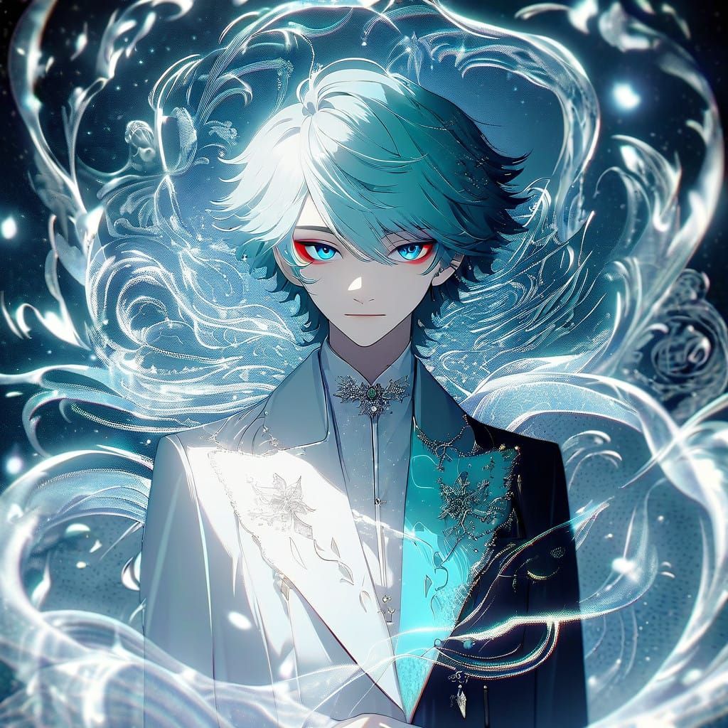 Elegant Hydro Archon, Anime-Style Portrait