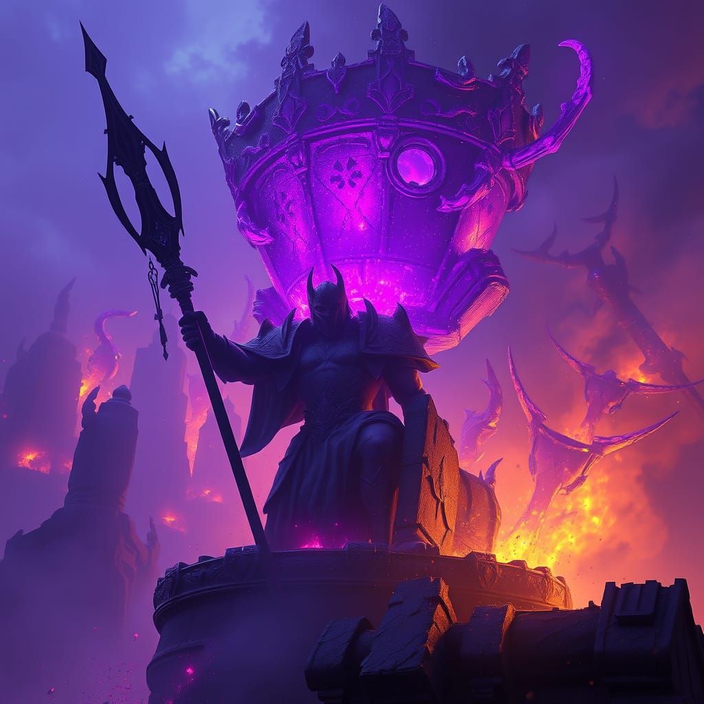 Epic Dark Fantasy Concept Art in Cyberpunk Style