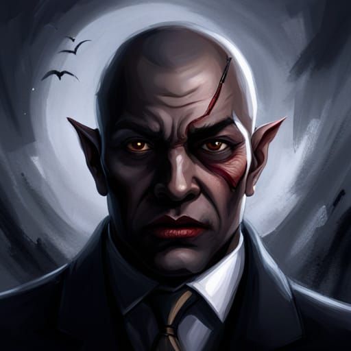 Nosferatu Vampire Portrait with Scarred Face