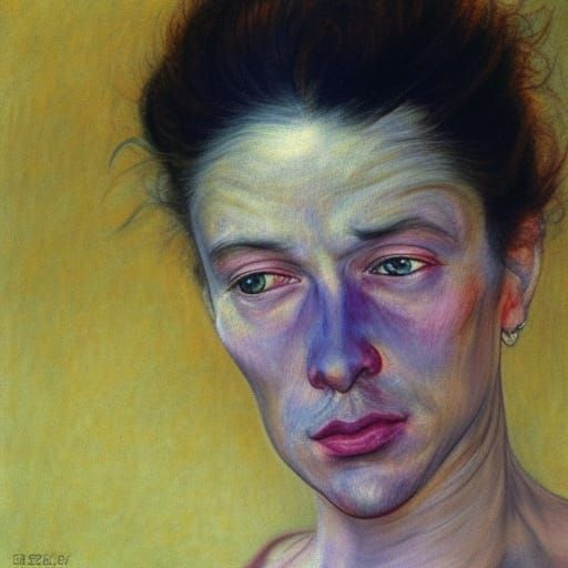 Dramatic Color Portrait in Oil Paint Style