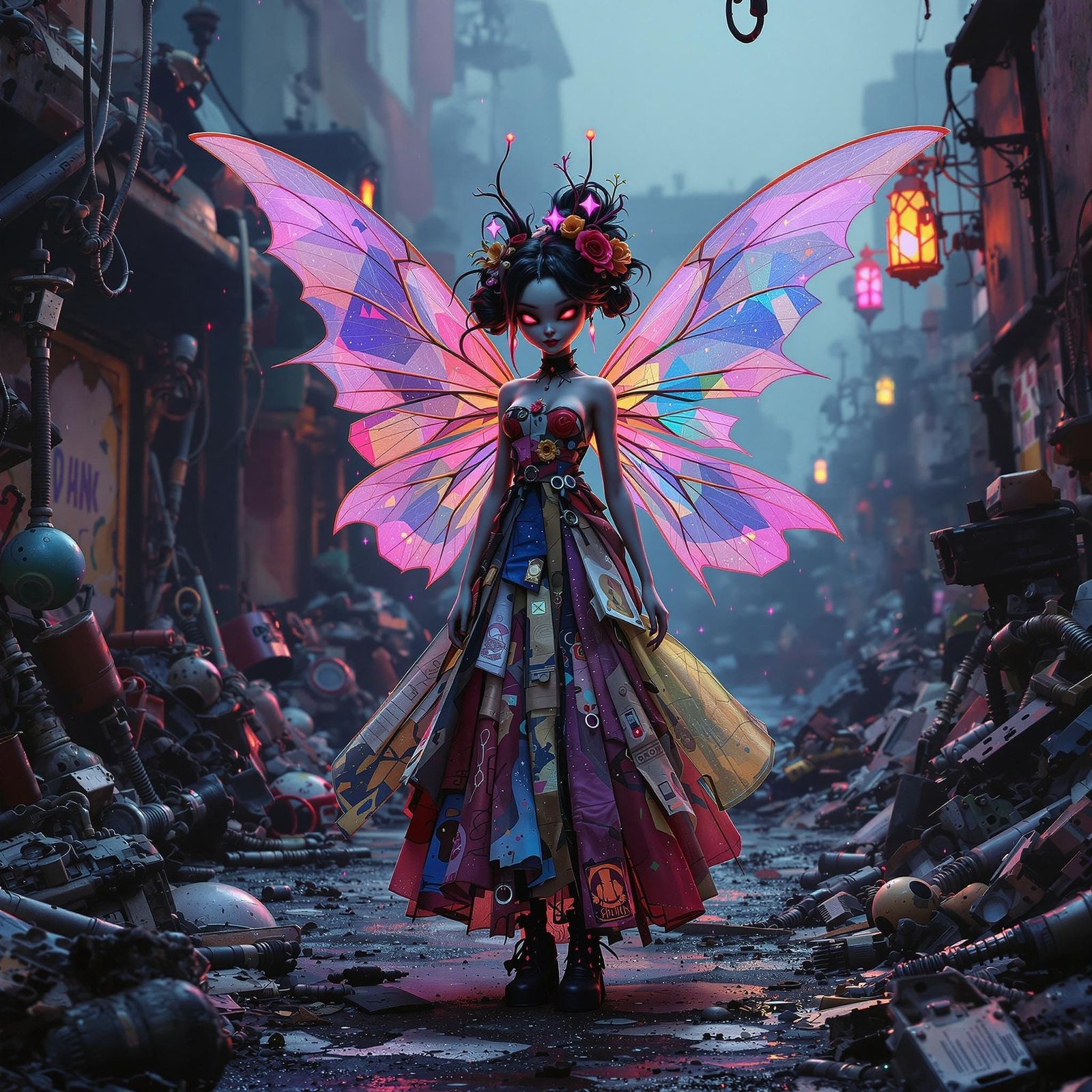 Junkyard Fairy in a Digital Art Style