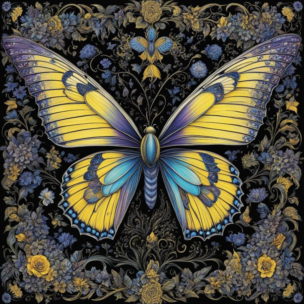 Surreal Butterfly Angel Vampire Witch in Vivid Style