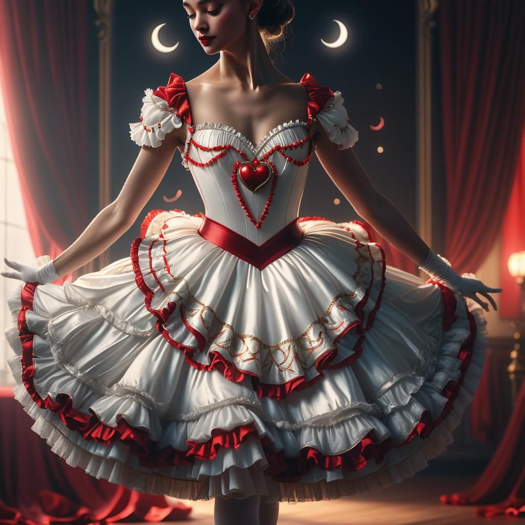 Ballerina with Crescent Moon Details, Cinematic Concept Art