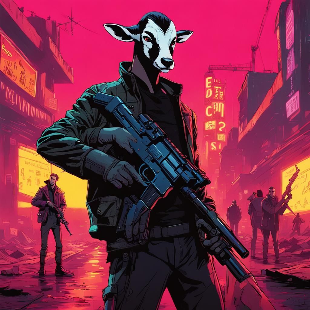 Bambi in Cyberpunk Style: A Neon Vengeance