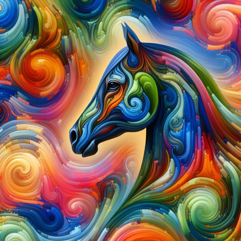 Abstract Swirling Dreamscape in Vibrant Colors