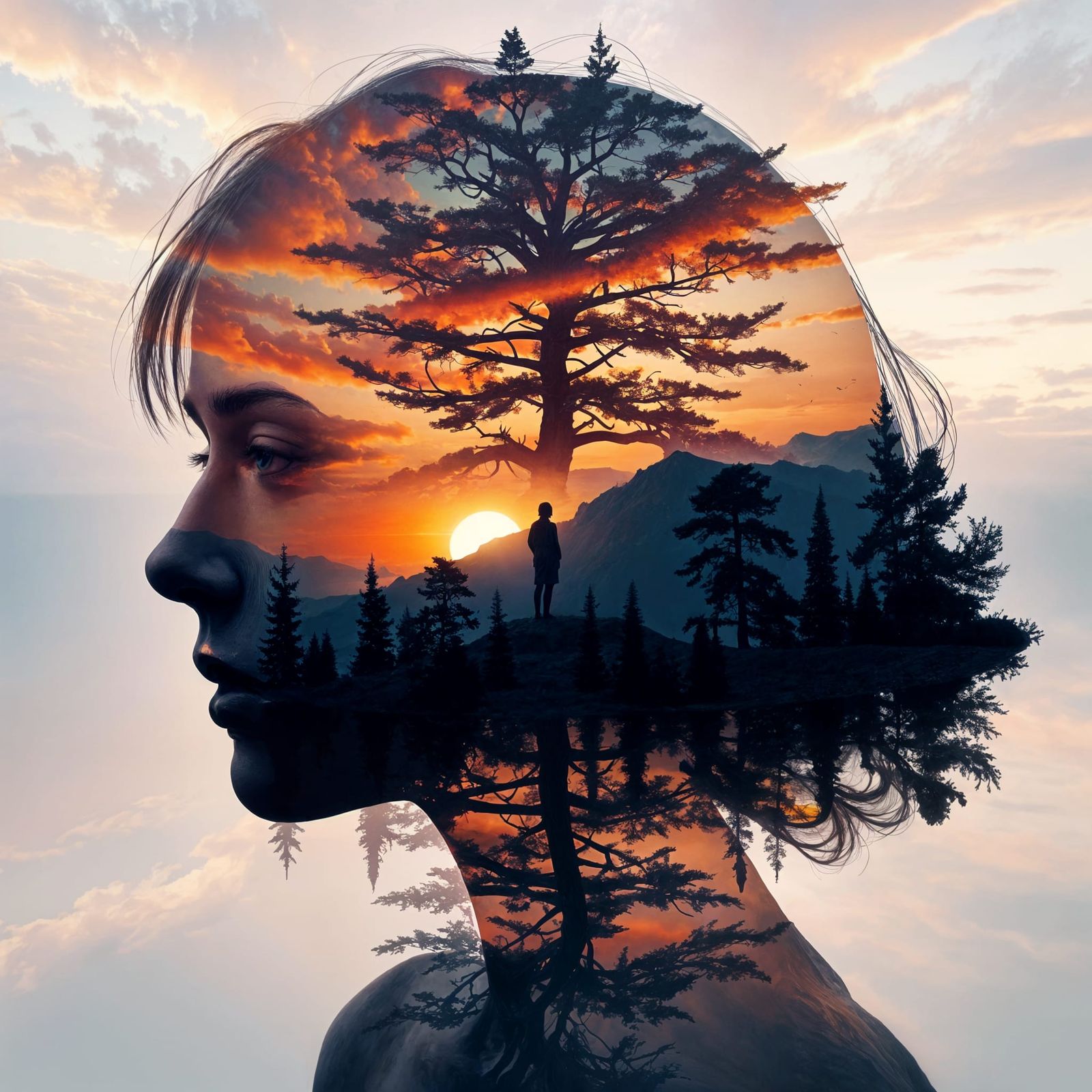 Surreal Double Exposure Landscape Collage