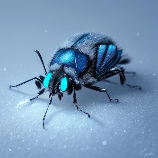 Harnessen's Sapphire Bug - (fantasy beasts in winter)