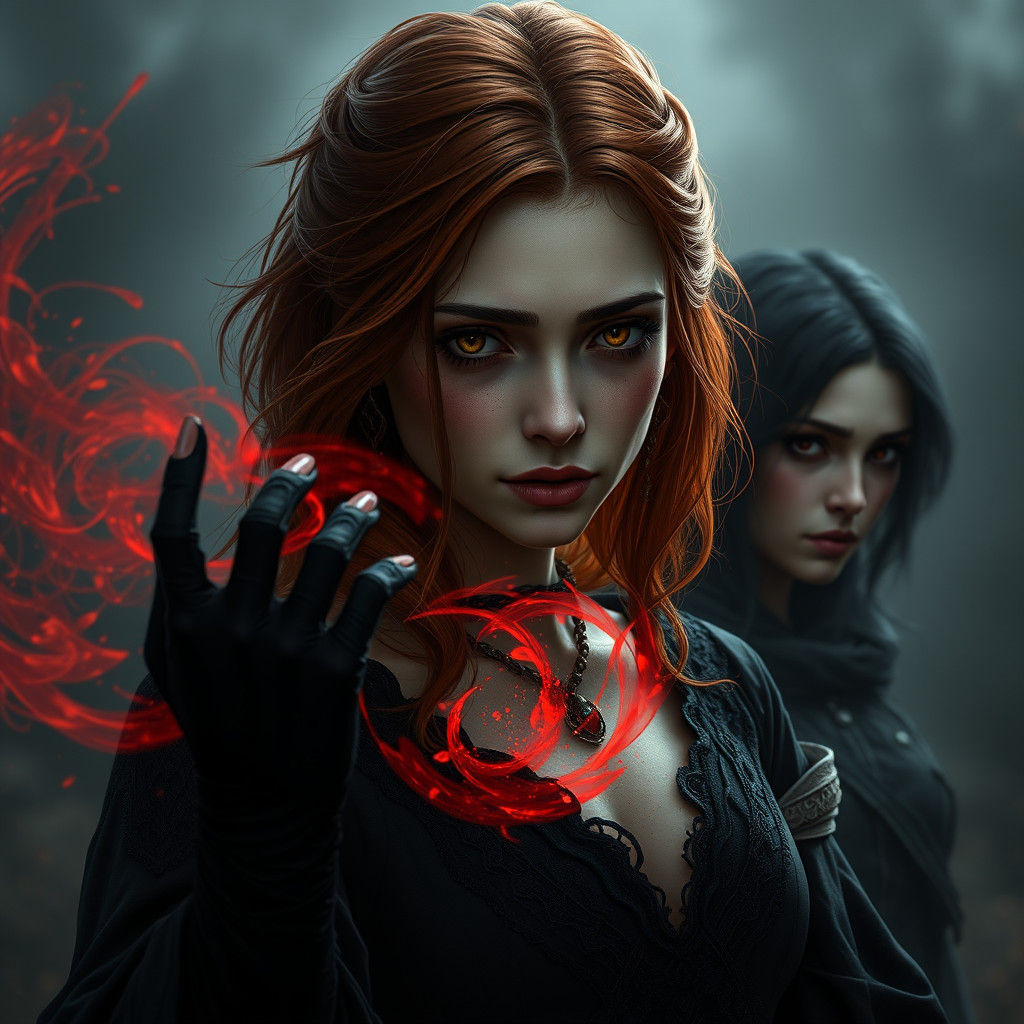 Woman Summons Blood Magic in High Fantasy Style