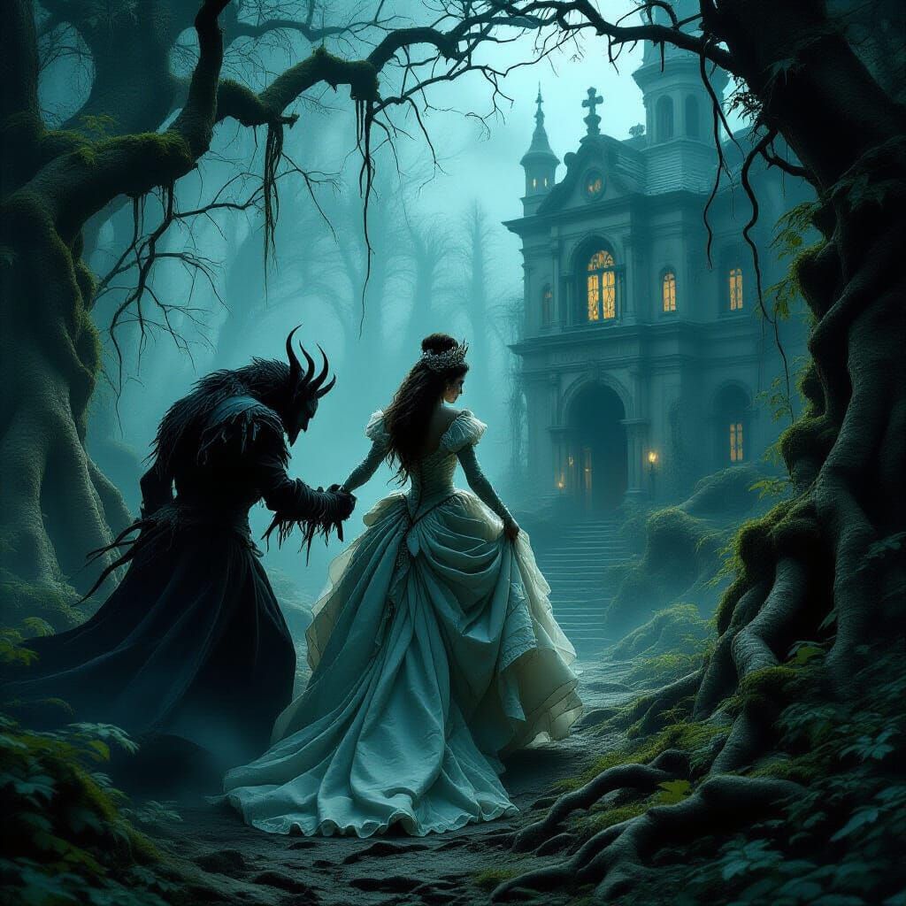 Cursed Noblewoman Dragged into Forest Manor in Gothic Style