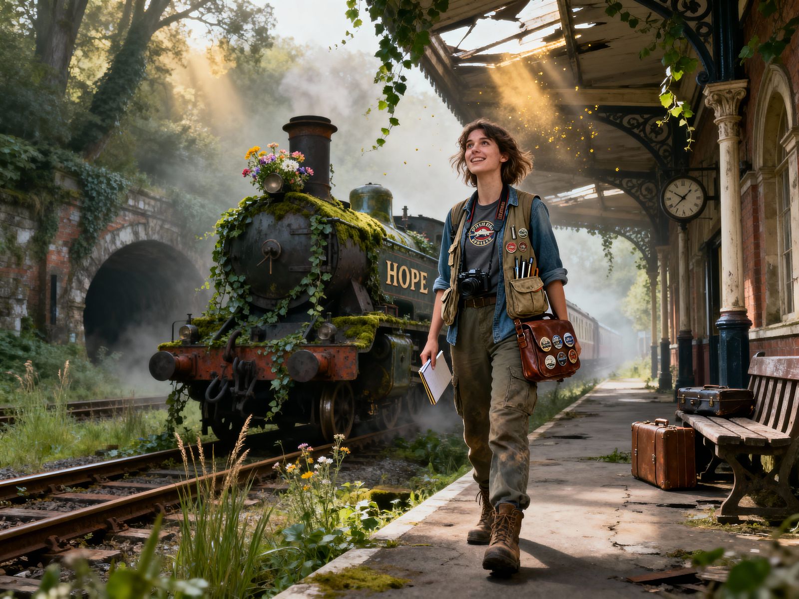 Abandoned Steam Train Symbolizing Hope