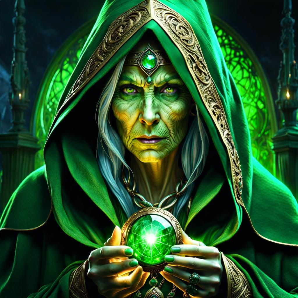 Scarred Sorceress in Detailed Digital Painting