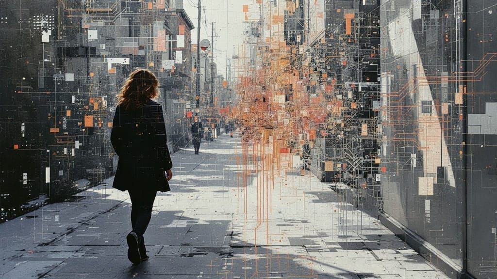 Neural Dystopia Unveiled: A Haunting Cyberpunk Vision