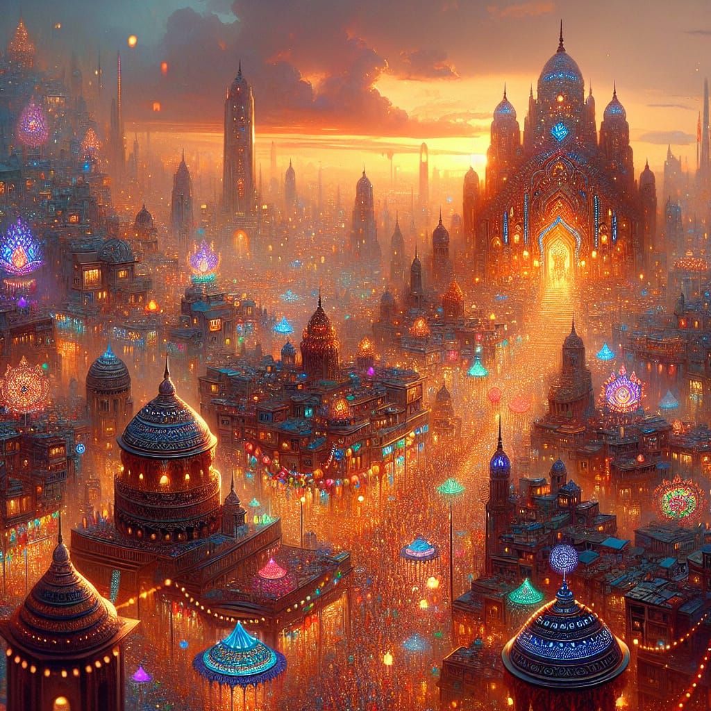 Diwali Celebration in Bangalore: Fantasy Concept Art