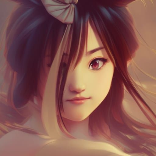 Cute Model Kagome Portrait in Hyperdetailed Digital Art