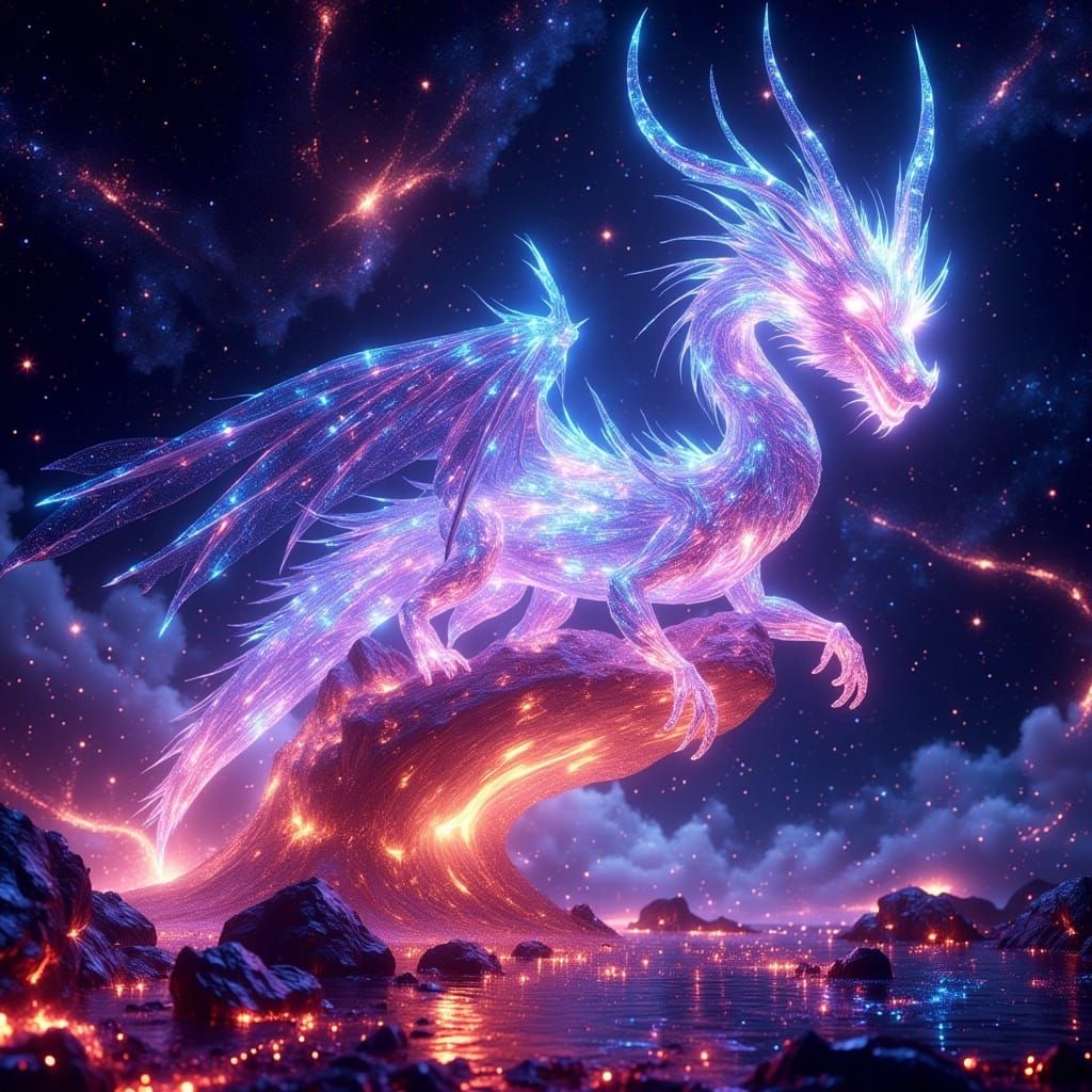Crystalline Dragon of Lasers in Deep Space