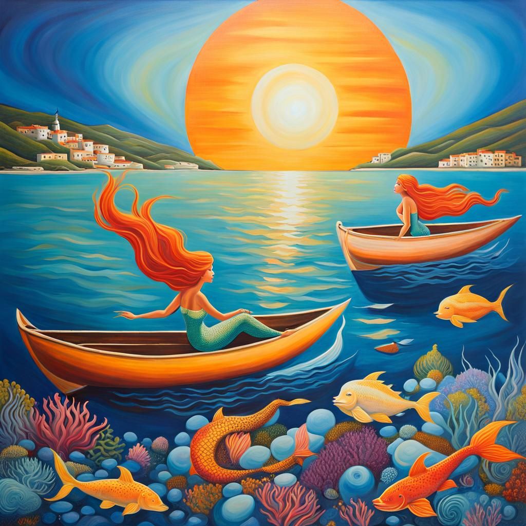 Mermaids in the Ocean: Pop Surrealism in Acrylic