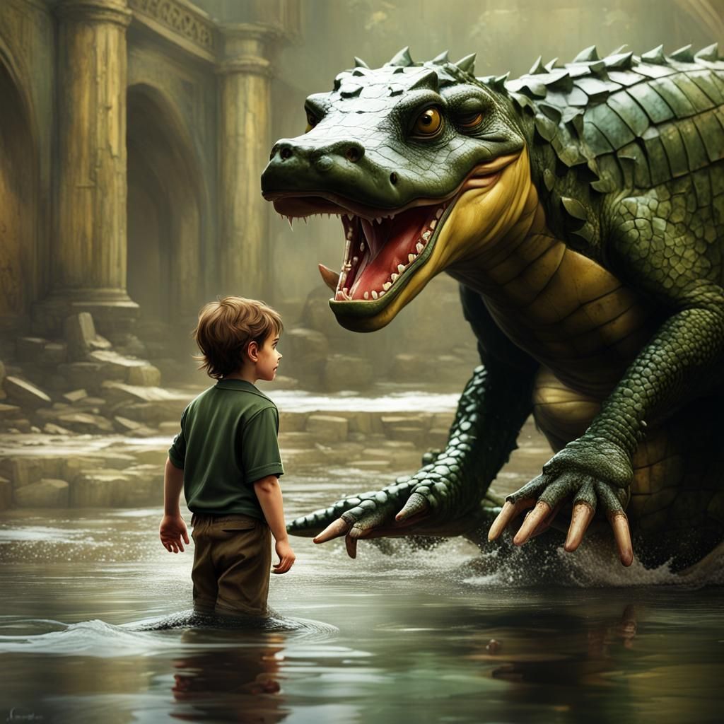 Cas and his gaint alligator friend