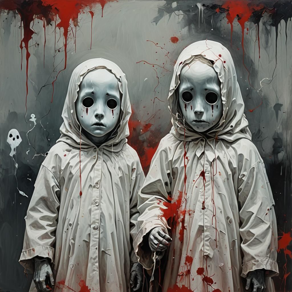 Sad Little Ghosts in Sinister Horror Art