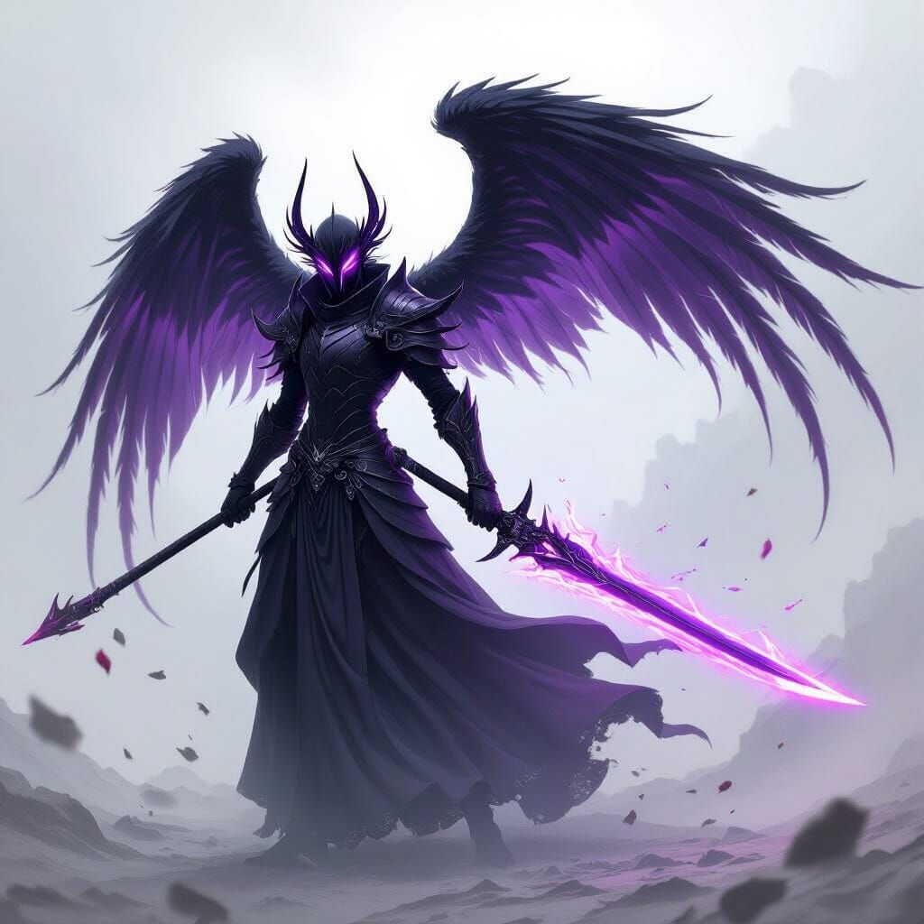 Reaper Angel Wielding Zangetsu with Purple Aura