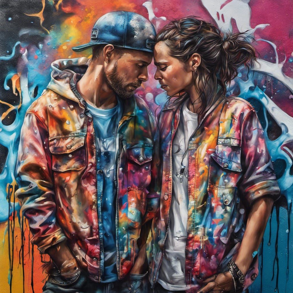 Graffiti Art of Friendship in Vibrant Colors