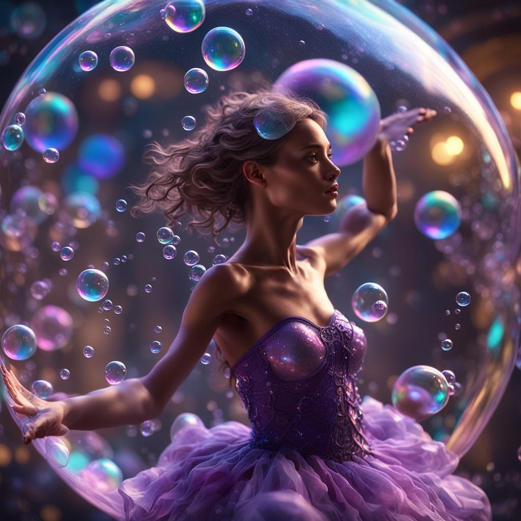Bubble Dancer: Dark Fantasy Concept Art in 8K