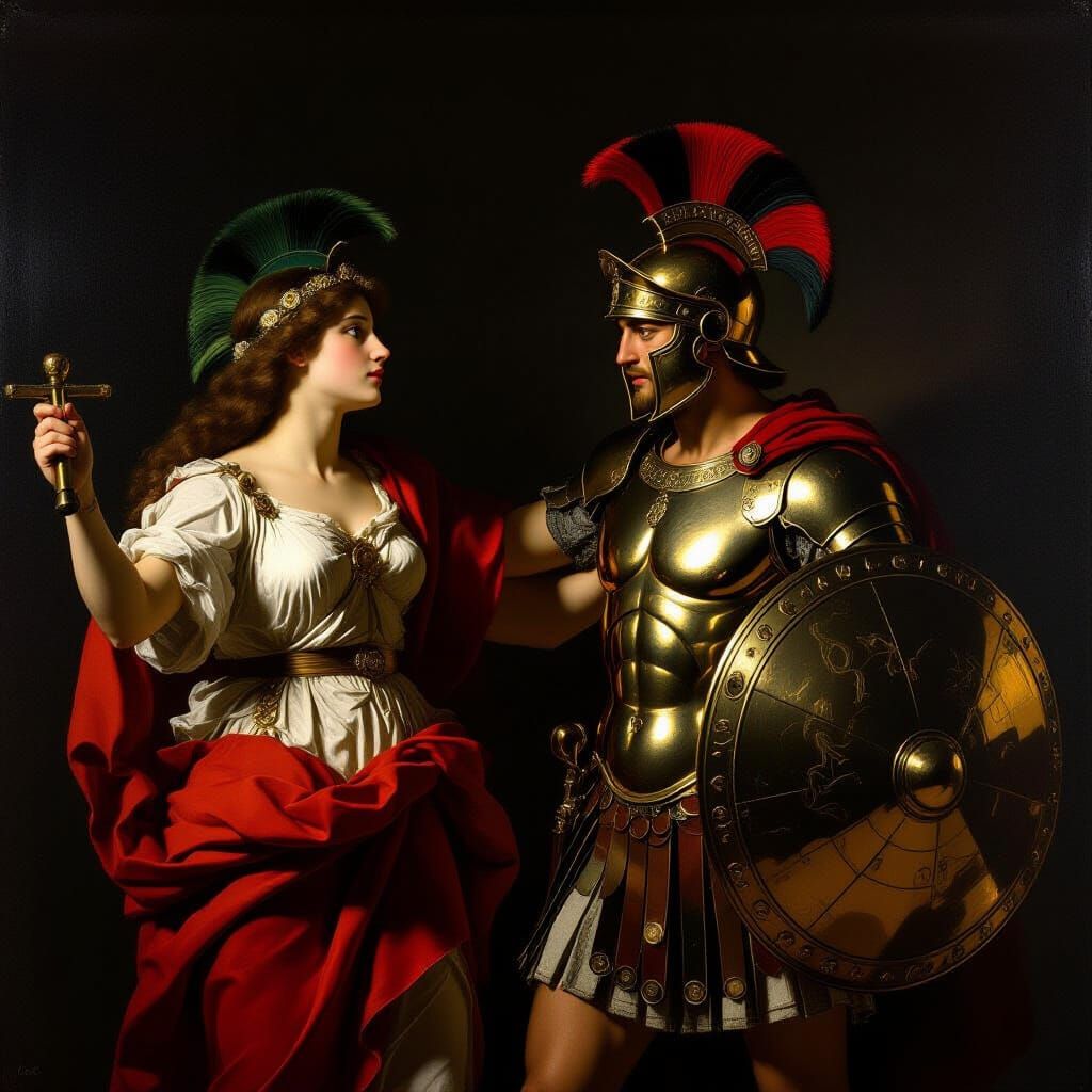 Perseus Decapitates Medusa in Baroque Style