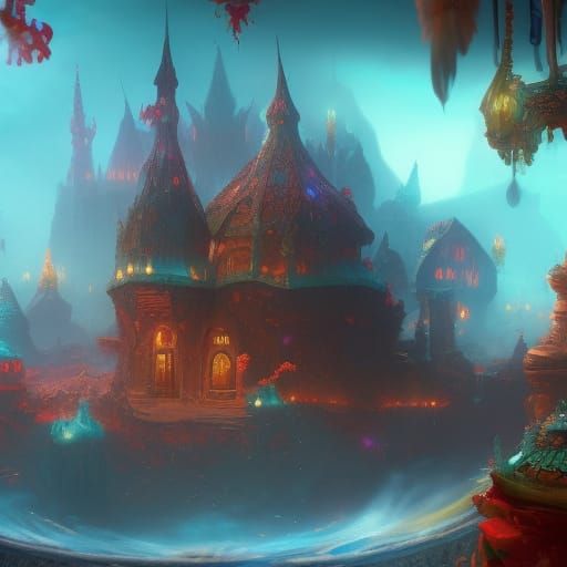 Fantastical Dark Fried Chicken Concept Art