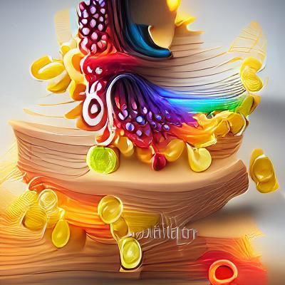 Colorful Birthday Cake Artwork in Quilling Style
