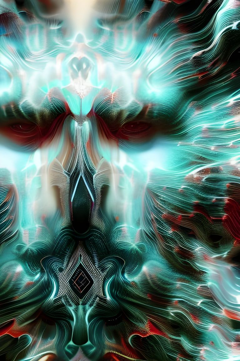 Fractal Face Portrait with Vaporous Mixed Media Effects