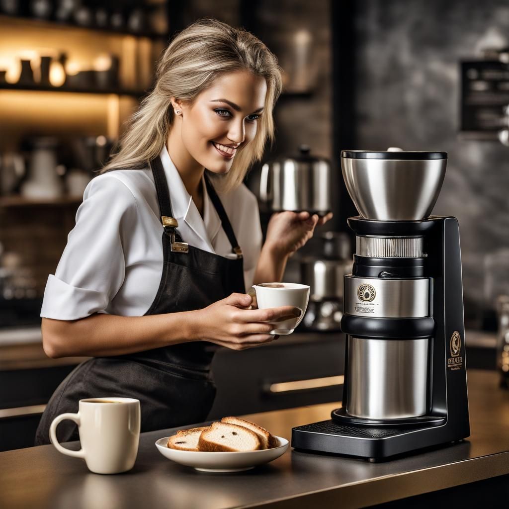 Coffee Maker Ad Featuring Steelworker