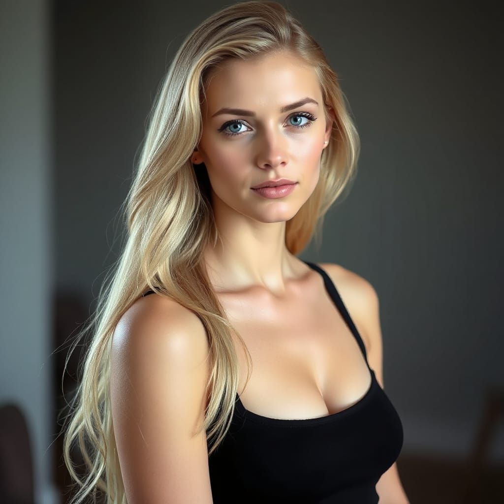 Stunning Blonde Woman With Ethereal Beauty