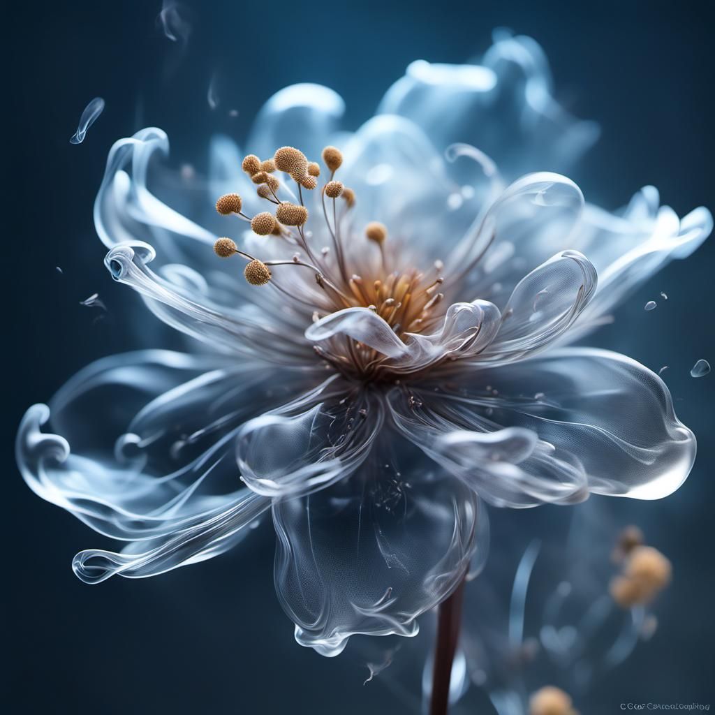 Ghostly Smoke Flower in Macro Detail