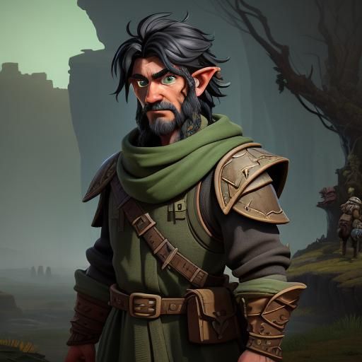 Gnome Artificer in Neolithic Landscape, Detailed Matte Paint...