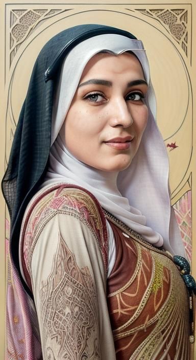 Raqs Sharqi Nun Flapper Portrait in Pop Art Style