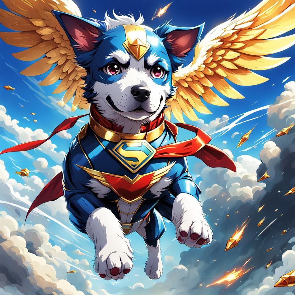 Winged Dog and Superhero Friends: Anime Style
