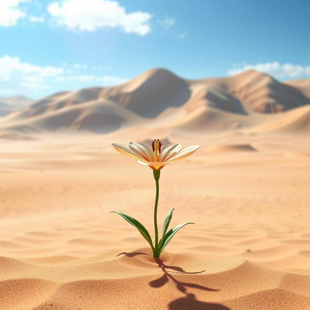 Stoic Desert Lily in Vibrant Oasis